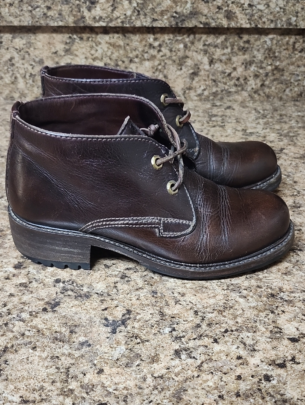 Vintage Leather Ankle Boots - Classic Casual Style